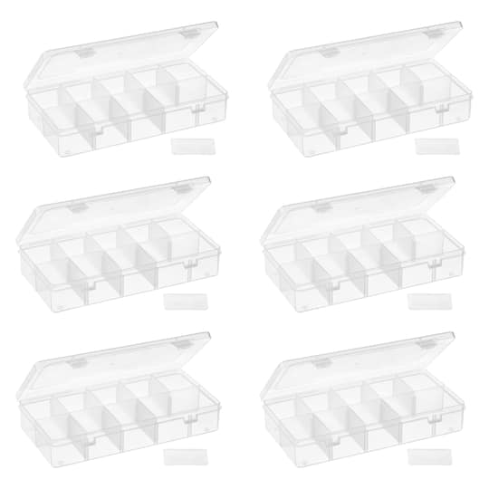 6 Pack: Bead Storage Box with Adjustable Compartments by Bead Landing™